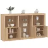 Image de vidaXL Buffet LED chêne sonoma 181,5x37x100 cm