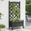 Image de vidaXL Jardinière avec Treillis - Noir