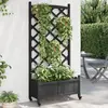 Image de vidaXL Jardinière avec treillis - Noir