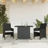Image de vidaXL Ensemble Bistro 3 pcs avec Coussins Noir