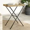 Image de vidaXL Table pliable à plateau - Beige résine tressée