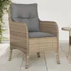 Image de vidaXL Chaises de jardin avec coussins beige - Lot de 2
