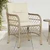Image de vidaXL Chaises de jardin avec coussins - Beige - Lot de 2