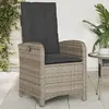 Image de vidaXL Chaise inclinable de jardin avec coussins gris