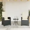 Image de VIDAXL Chaises inclinables avec coussins - Rotin Noir