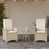 Image de vidaXL Lot de 2 Chaises inclinables Résine tressée - Beige