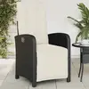 Image de vidaXL Chaise inclinable avec repose-pied - Résine tressée - Noir