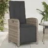 Image de VIDAXL Chaise inclinable de jardin avec repose-pied gris