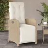 Image de vidaXL Chaise inclinable Beige, résine tressée