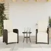 Image de vidaXL Chaises inclinables de jardin lot de 2 avec repose-pied