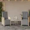 Image de vidaXL Chaises inclinables de jardin avec repose-pied - Rotin