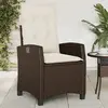 Image de vidaXL Chaise Inclinable Jardin Coussins Marron Résine