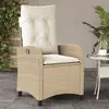 Image de vidaXL Chaise inclinable de jardin - Beige