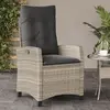 Image de vidaXL Chaise inclinable de jardin coussins gris clair