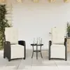 Image de vidaXL Chaise inclinable de jardin avec repose-pied - Noir