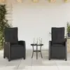 Image de vidaXL Chaises inclinables 2 pièces poly rotin