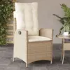 Image de vidaXL Chaise inclinable de jardin avec coussins - Beige