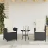 Image de vidaXL Chaises inclinables 2 pcs Résine tressée noir