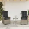 Image de Vidaxl Chaises inclinables de jardin et coussins - Gris (lot de 2)