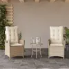 Image de vidaXL Lot de 2 Chaises inclinables - Rotin beige