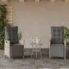 Image de vidaXL Chaises inclinables avec repose-pied en rotin (lot de 2)