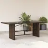 Image de vidaXL Table de jardin 190x80x74 cm - Résine Tressée et Verre - Marron
