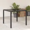 Image de vidaXL Table de jardin en résine tressée avec verre noir