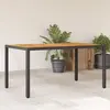 Image de VIDAXL Table de jardin 150x90x75 cm - Résine tressée/bois d'acacia noir