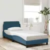 Image de vidaXL Cadre de lit avec tête de lit Dover bleu 80x200 cm velours