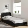 Image de vidaXL Cadre de lit avec tête de lit Dover noir 90x190 cm tissu