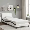 Image de vidaXL Cadre de lit Dover blanc et noir 90x190 cm similicuir