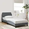 Image de vidaXL Cadre de lit Dover gris foncé 90x200 cm velours