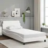 Image de vidaXL Cadre de lit Dover blanc 100x200 cm similicuir