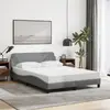 Image de vidaXL Cadre de lit Dover gris clair 140x190 cm tissu