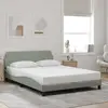 Image de vidaXL Cadre de lit Dover gris clair 140x190 cm velours