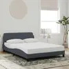Image de vidaXL Cadre de lit Dover gris foncé 140x190 cm velours