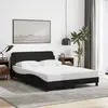 Image de vidaXL Cadre de lit Dover noir 140x200 cm tissu