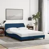 Image de vidaXL Cadre de lit avec tête de lit Dover bleu 140x200cm tissu
