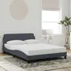 Image de vidaXL Cadre de lit Dover gris foncé 140x200 cm velours