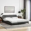 Image de vidaXL Cadre de lit Dover gris foncé 160x200 cm tissu