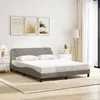 Image de vidaXL Cadre de lit Dover taupe 160x200 cm tissu