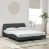 Image de vidaXL Cadre de lit Dover gris foncé 160x200 cm velours