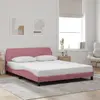 Image de vidaXL Cadre de lit avec tête de lit Dover rose 160x200cm velours