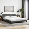 Image de vidaXL Cadre de lit Dover gris foncé 180x200 cm tissu