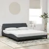 Image de vidaXL Cadre de lit Dover gris foncé 180x200 cm velours