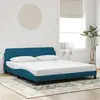 Image de vidaXL Cadre de lit avec tête de lit Dover bleu 180x200cm velours