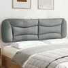 Image de vidaXL Coussin de tête de lit Hvar gris clair 180 cm tissu