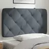 Image de vidaXL Coussin de tête de lit gris foncé 90 cm velours
