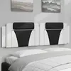 Image de vidaXL Coussin de tête de lit Viana blanc et noir 180 cm similicuir