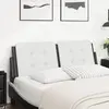 Image de vidaXL Coussin de tête de lit Zadar blanc et noir 140 cm similicuir